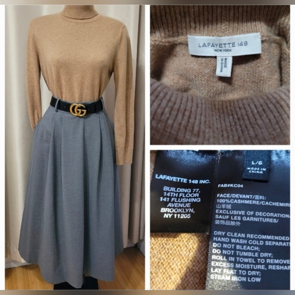 Lafayette 148 New York Cashmere Turtleneck Large